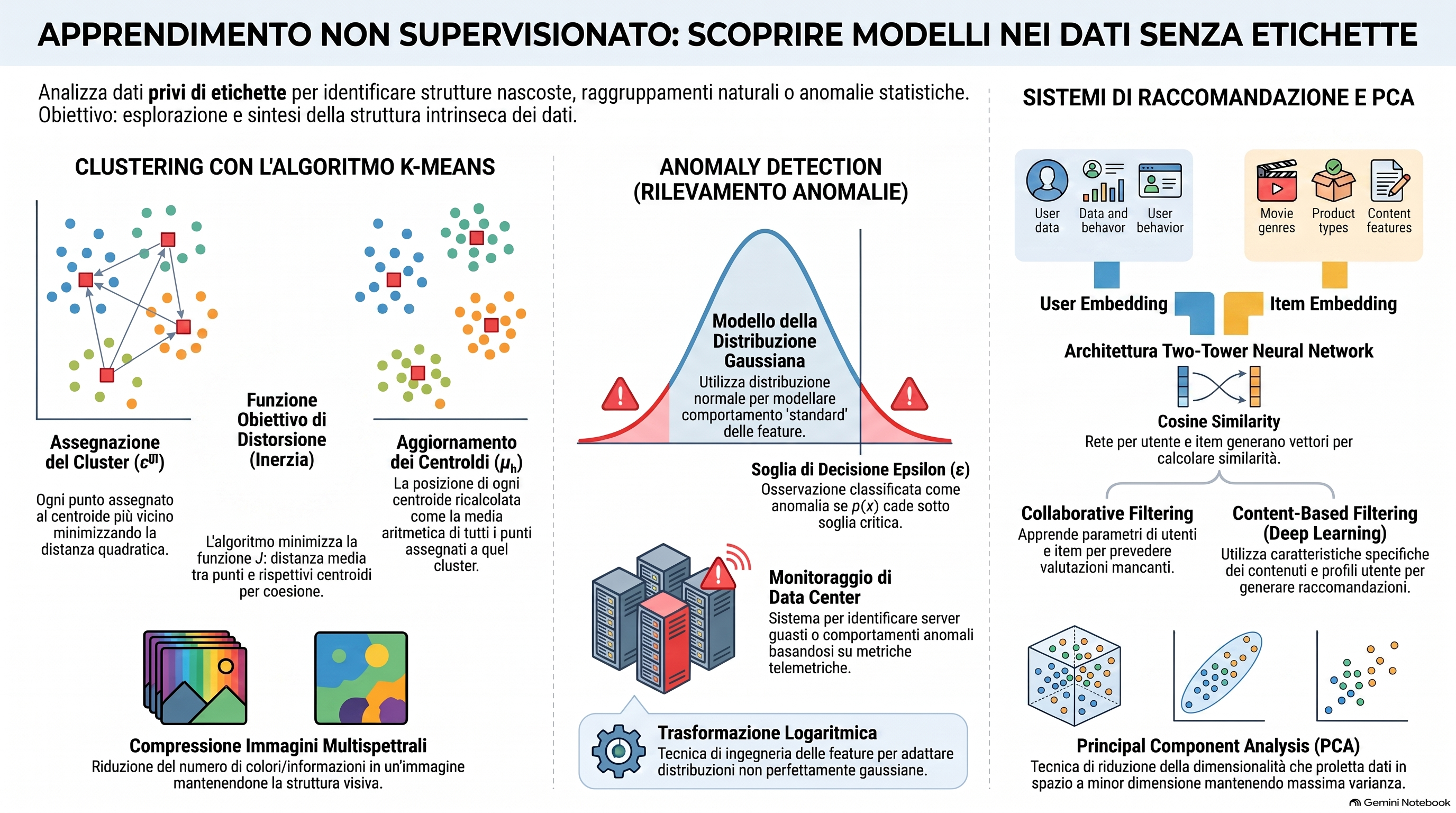 Infografica: Guida completa all'apprendimento non supervisionato