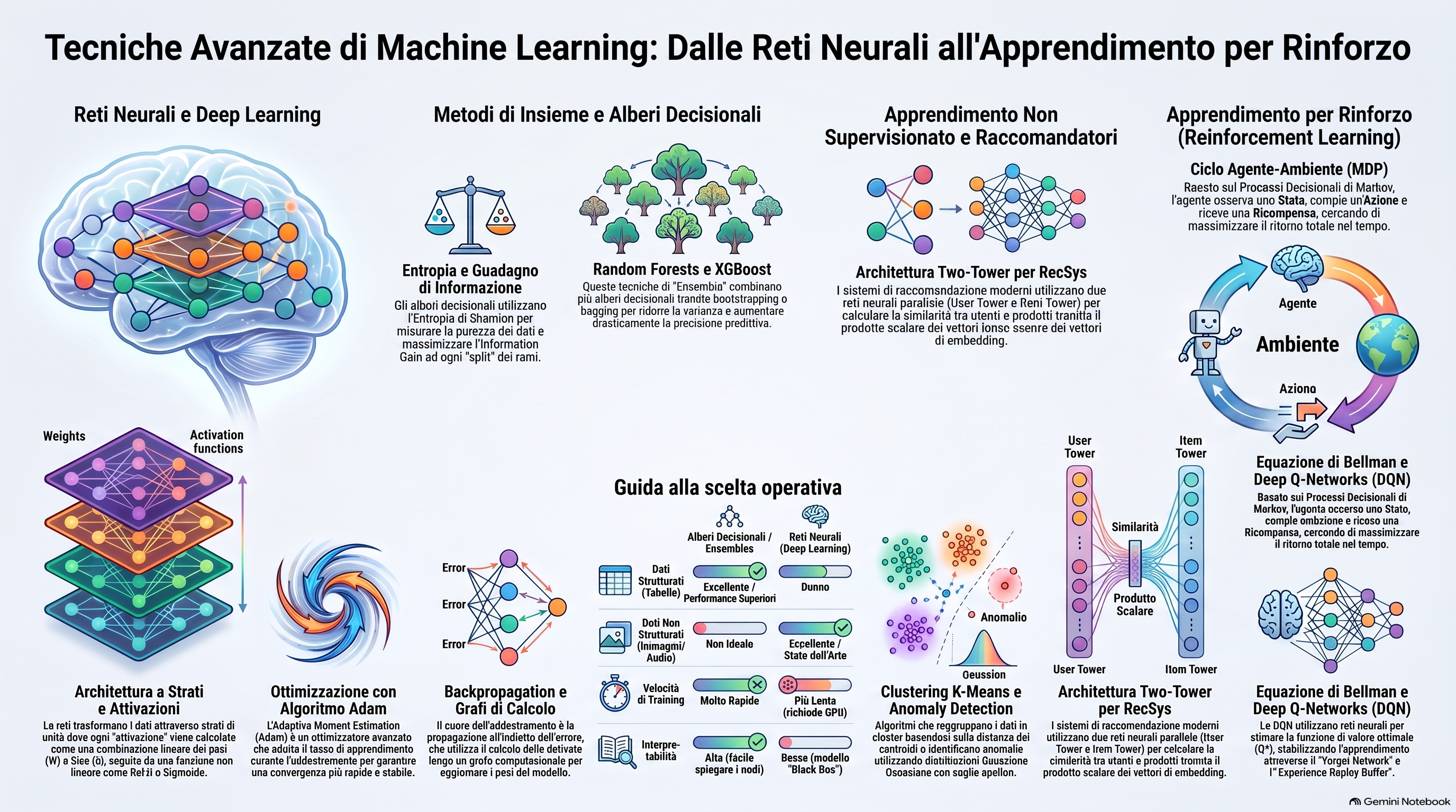 Guida visuale alle tecniche e tassonomia degli algoritmi di Machine Learning