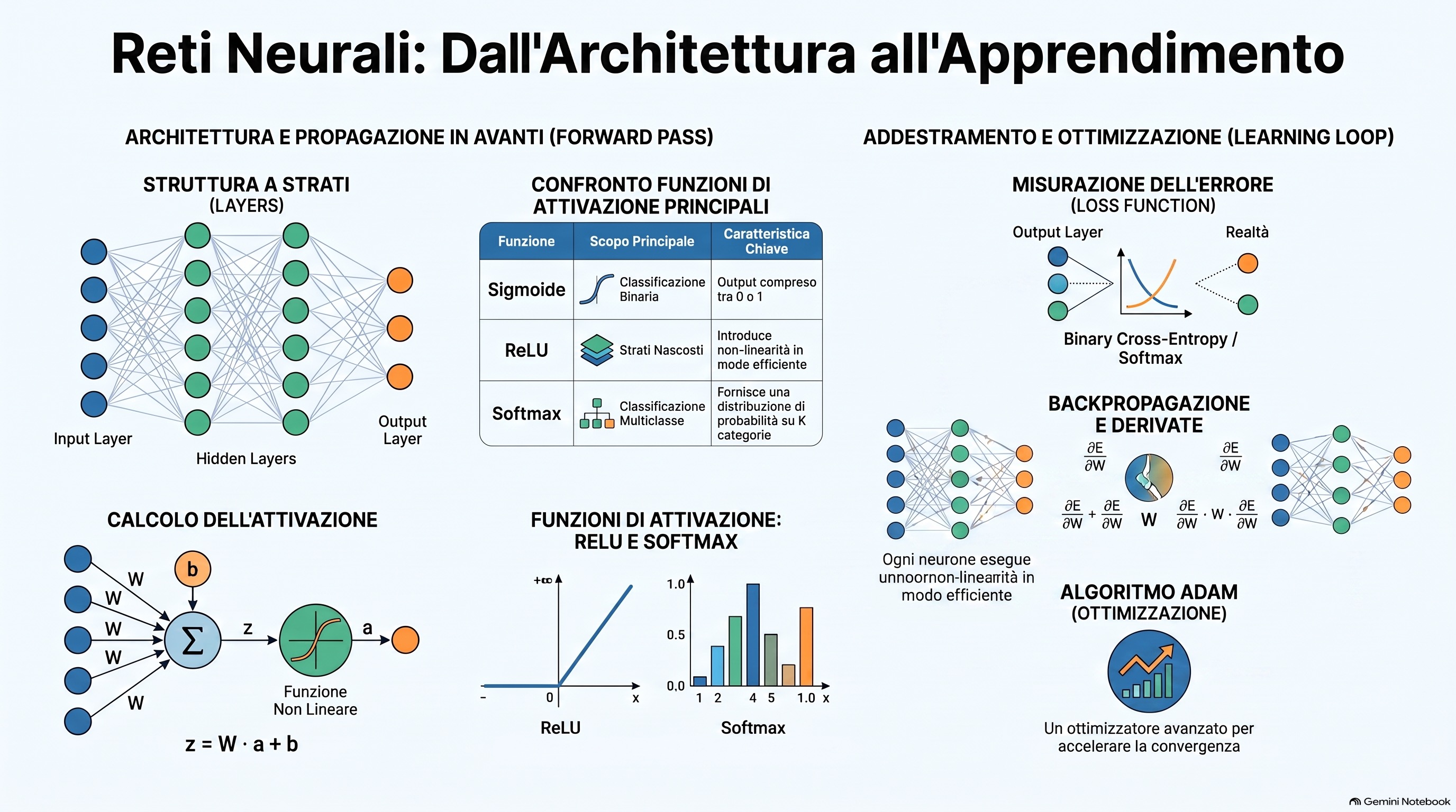 Reti Neurali Profonde: Forward Pass, Backpropagation e Funzioni di Attivazione